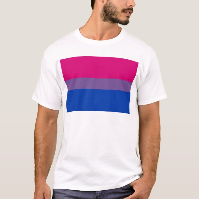 Camiseta La bandera del BI vuela para el orgullo bisexual (Anverso)