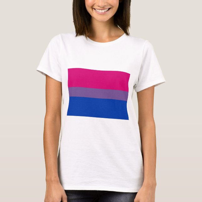 Camiseta La bandera del BI vuela para el orgullo bisexual (Anverso)