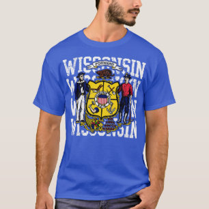 Camiseta La bandera del estado de Wisconsin está perturbada