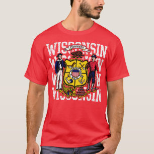 Camiseta La bandera del estado de Wisconsin está perturbada
