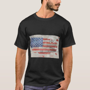 Camiseta La bandera del mapa patriótico vintage estadounide