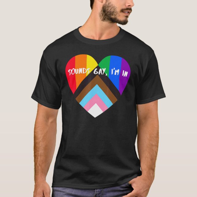 Camiseta La Bandera Del Orgullo De Progreso Suena Gay En 2 (Anverso)