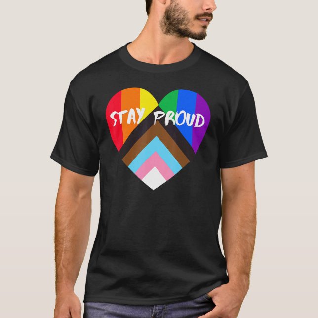 Camiseta La Bandera del Orgullo del Progreso se enorgullece (Anverso)