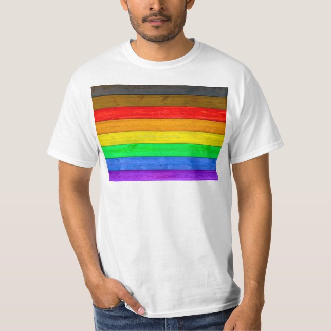 Camiseta La bandera del orgullo gay inclusivo de SlipperyJo (Anverso)