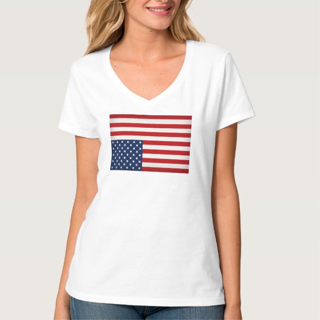 Camiseta La bandera estadounidense al revés para protestar  (Anverso)