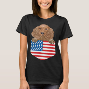 Camiseta La Bandera Estadounidense Cocker Spaniel Dog In Po
