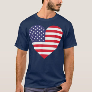 Camiseta La bandera estadounidense Corazón 4 de Julio Estad