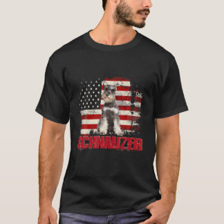 Camiseta La bandera estadounidense de época Schnauzer Dog L