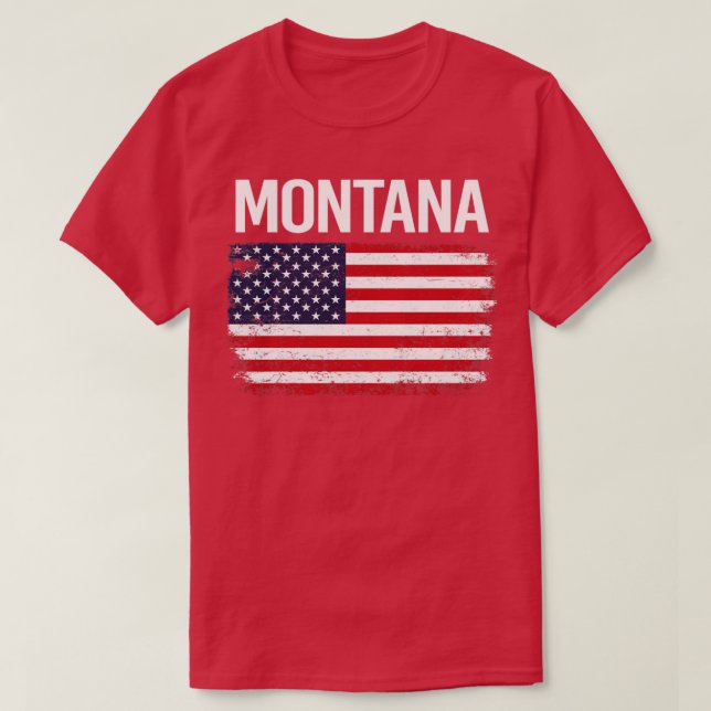 Camiseta La bandera estadounidense de Montana (Diseño del anverso)