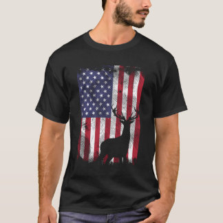Camiseta La Bandera Estadounidense Deer Elk Hundiendo A Pat