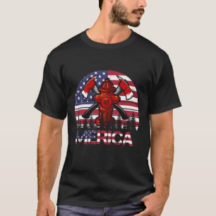 Camiseta La bandera estadounidense del bombero es una camis