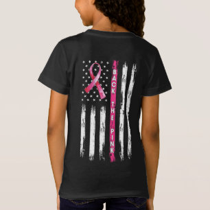 Camiseta La Bandera Estadounidense Del Cáncer De Mama De La