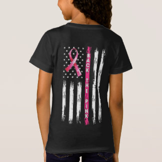 Camiseta La Bandera Estadounidense Del Cáncer De Mama De La