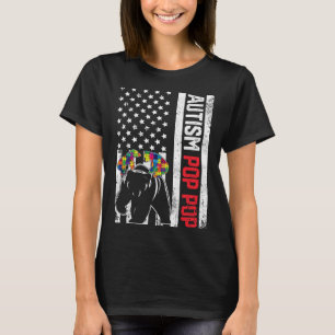 Camiseta La bandera estadounidense del pop pop oso apoya el