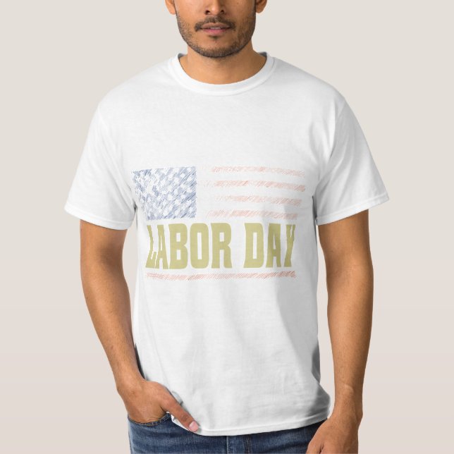 Camiseta La bandera estadounidense, el día del trabajo, un  (Anverso)