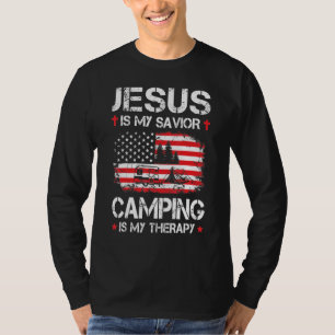 Camiseta La Bandera Estadounidense Es Mi Camping Salvador E