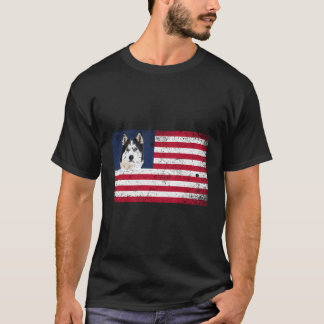 Camiseta La Bandera Estadounidense Husky Dog Lover Funny 4