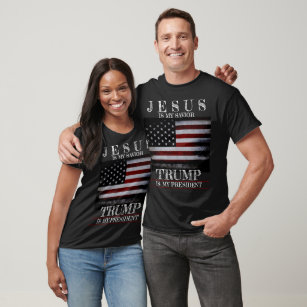 Camiseta La bandera estadounidense Jesús es mi Salvador Tru