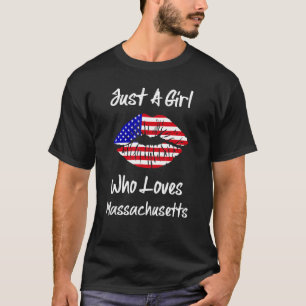 Camiseta La bandera estadounidense levanta a un Chica que a