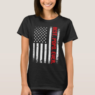 Camiseta La bandera estadounidense mejor cosecha de popo