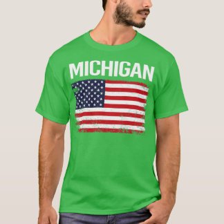 Camiseta La bandera estadounidense Michigan