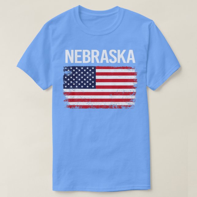 Camiseta La bandera estadounidense Nebraska (Diseño del anverso)