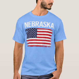 Camiseta La bandera estadounidense Nebraska