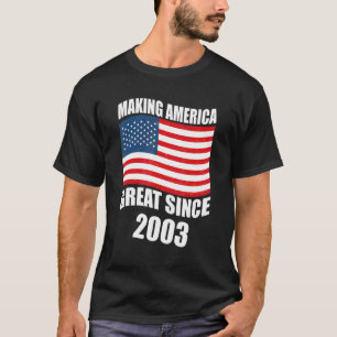 Camiseta La bandera estadounidense número 19 de cumpleaños 