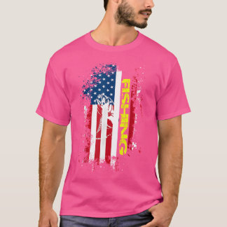 Camiseta La Bandera Estadounidense Pescador De Rod Para El 