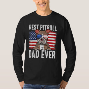 Camiseta La bandera estadounidense Pitbull Dad