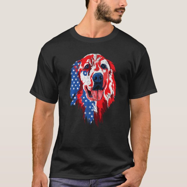 Camiseta La Bandera Estadounidense Recuperadora De Oro El 4 (Anverso)