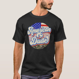Camiseta La bandera estadounidense retro Camo American Dude