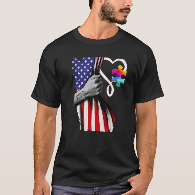 Camiseta La bandera estadounidense rompe papel Cinta El aut (Anverso)