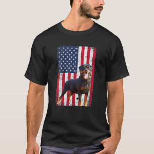 Camiseta La Bandera Estadounidense Rottweiler Dog Lover Fun