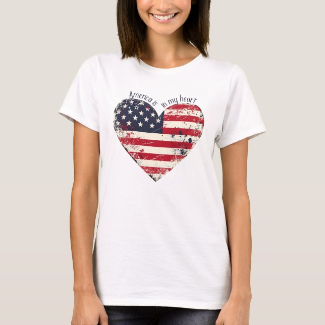 Camiseta La bandera estadounidense rusa de América del cora (Anverso)