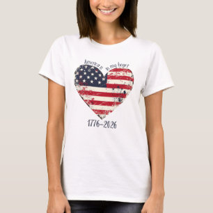 Camiseta La bandera estadounidense rusa de América del cora
