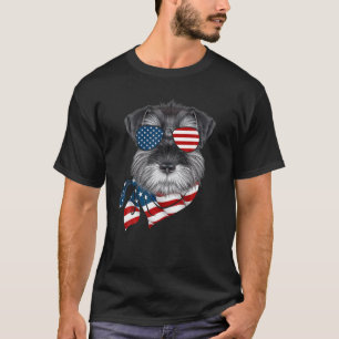 Camiseta La Bandera Estadounidense Schnauzer Patriótico 4 D
