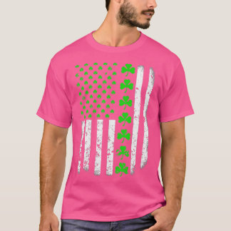 Camiseta La bandera estadounidense vintage Shamrock GreenCl