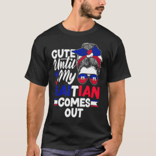 Camiseta La bandera haitiana haitiana cortada hasta mi Com