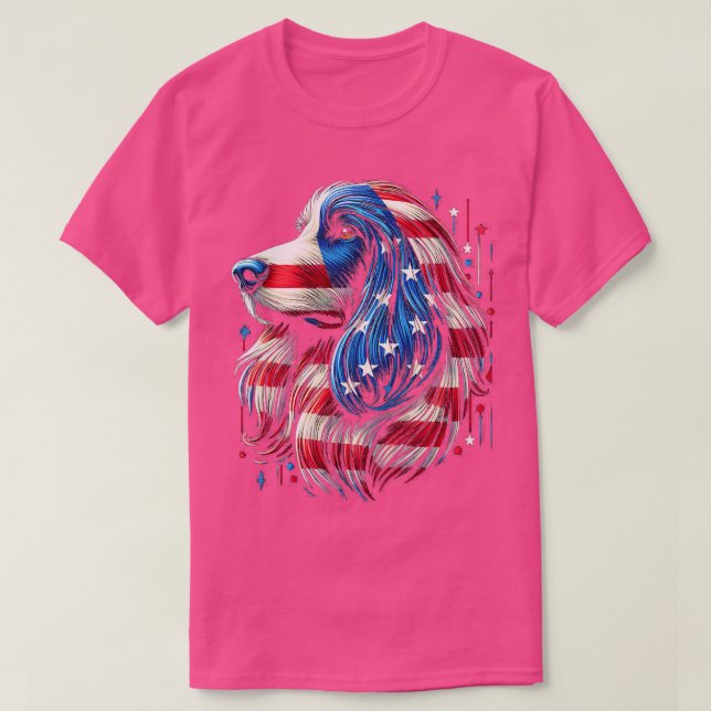 Camiseta La BANDERA Hound Afgana USA Funny Perro Lover Funn (Diseño del anverso)