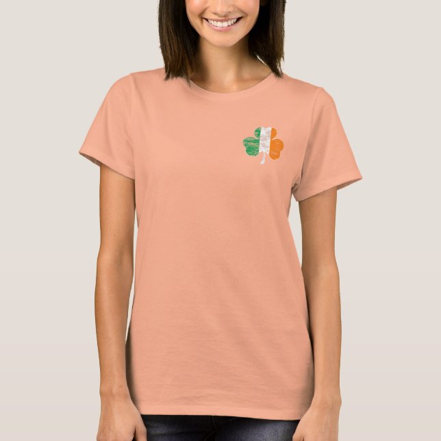 Camiseta La bandera irlandesa, Shamrock, perturbada (Anverso)
