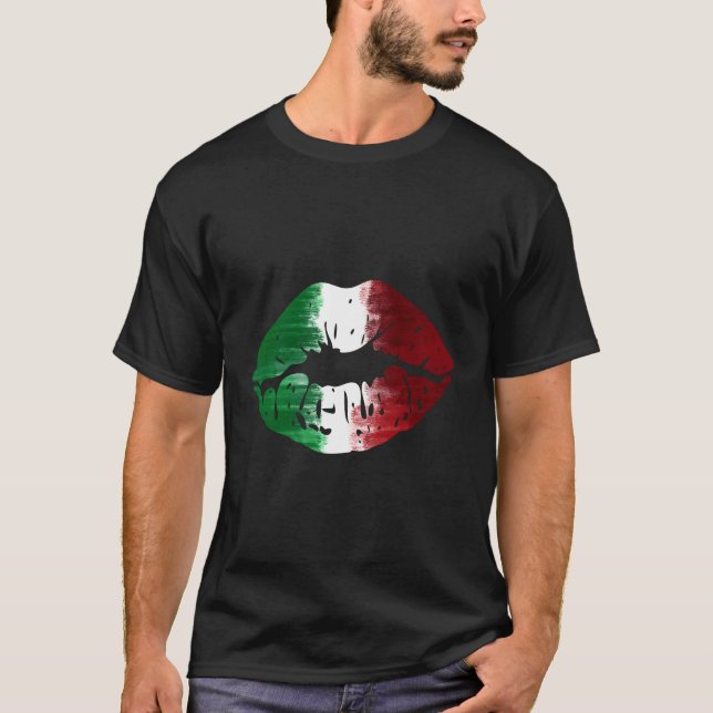 Camiseta La Bandera Italiana Me Besa, Soy Lips Italianas (Anverso)