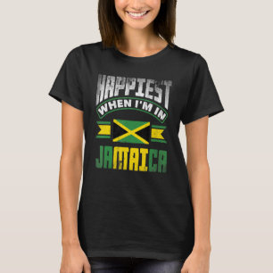 Camiseta La bandera jamaiquina de Jamaica más feliz cuando