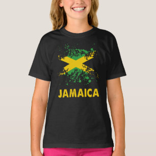Camiseta La bandera jamaiquina de las acuarelas retro de Ja
