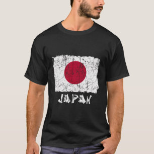 Camiseta La bandera japonesa vintage está perturbada por el