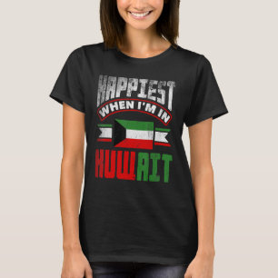 Camiseta La Bandera Kuwaití Kuwaití Más Feliz Cuando Estoy