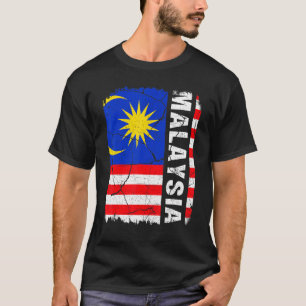 Camiseta La bandera malaya vintage Malasia y las raíces del