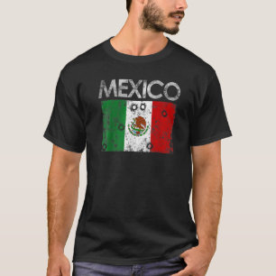 Camiseta La bandera mexicana de México con agujeros de bala