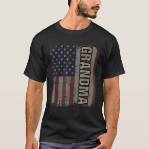 Camiseta La bandera norteamericana de la abuela vintage Día