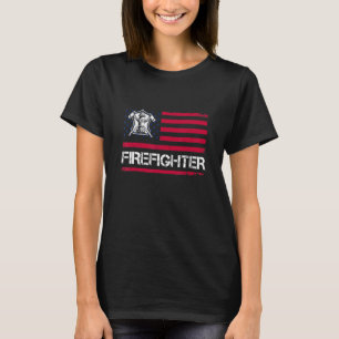 Camiseta La Bandera Norteamericana Del Bombero 4 De Julio P